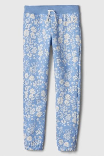 Gap Blue & White Floral Graphic Print Pull On Joggers (4-13yrs)