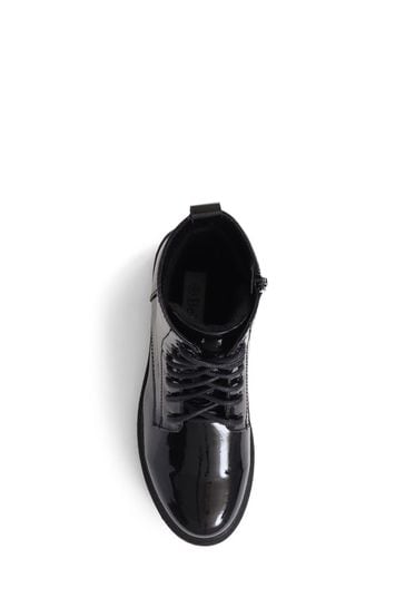 Buy Pavers Black Lace Up Biker Boots from Next Bahrain