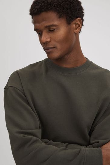Khaki crew neck sweatshirt cheap