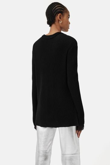 Buy Jigsaw Raw Edge Georgette Black Cardigan from Next Ireland
