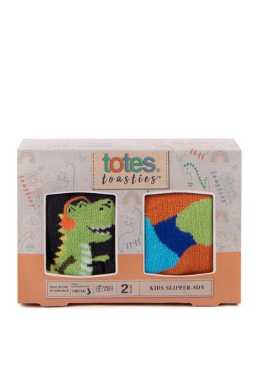 Totes Orange Toasties Childrens Original 2 Pack Socks