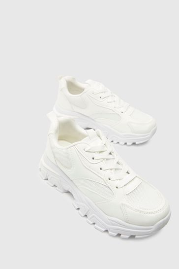 Buy Schuh White Maeve Chunky Lace Up Runner Trainers bei Next