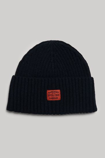 Superdry Blue Workwear Knitted Beanie