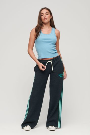 Wide leg joggers with side online stripe