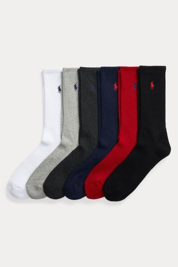 Polo Ralph Lauren Cotton-Blend Crew Socks 6-Pack