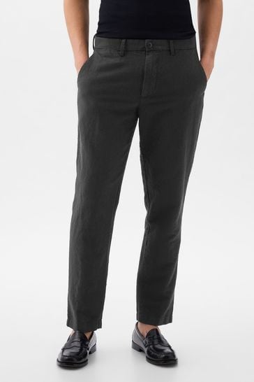 Gap Black Linen Blend Slim Fit Trousers