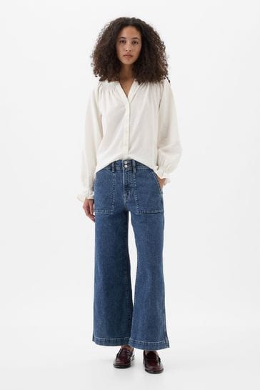 Buy Gap High Waisted Wide Leg Crop Jeans from Next France