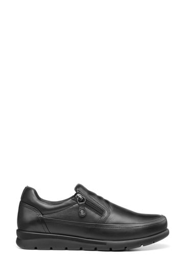 Hotter Black Motion Slip-On/Zip Regular Fit Shoes
