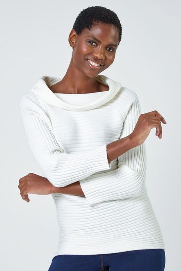 White cowl clearance neck jumper