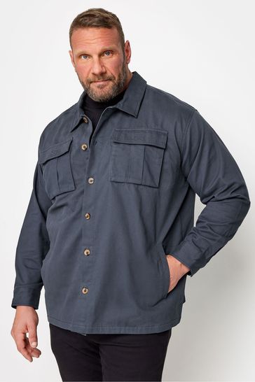 BadRhino Big & Tall Blue Cotton Twill Overshirt