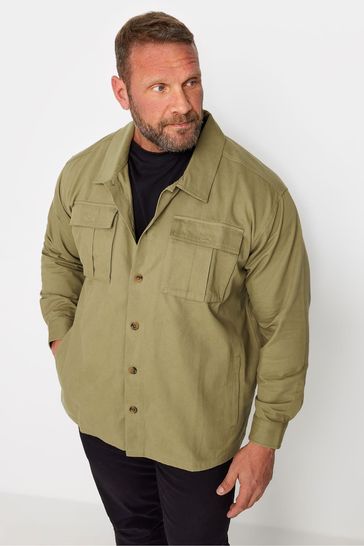 BadRhino Big & Tall Green Cotton Twill Overshirt