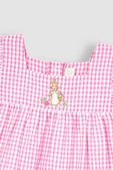 Buy JoJo Maman Bébé Pink Peter Rabbit Embroidered Summer Dress And 