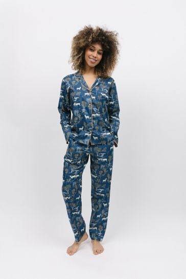 Cyberjammies Blue Woodland Print Pyjamas Set