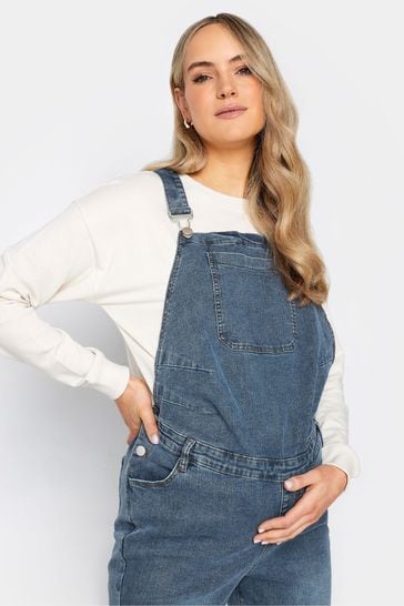 Buy Long Tall Sally Blue Maternity Denim Dungarees from Next Canada