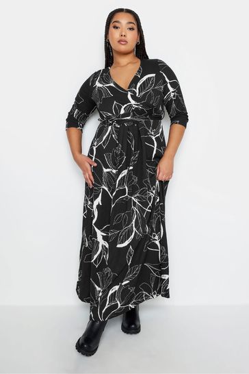 Yours Curve Black Wrap Dress