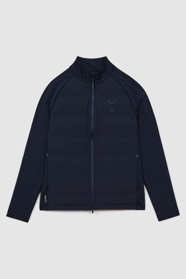 Reiss Midnight Navy Cruze Castore Water Repellent Hybrid Quilted Jacket