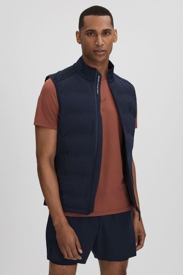 Reiss Midnight Navy Easton Castore Water Repellent Hybrid Quilted Gilet