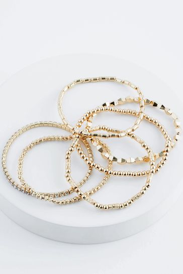 Buy Gold Tone Sparkle Stretch Bracelets Pack from the Next UK online shop