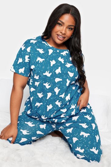 Buy Yours Curve 100 Cotton Tapered Pyjamas Set from Next Oman
