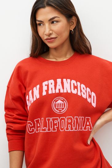 Red graphic jumper deals
