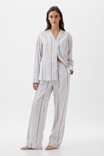 Gap Blue Stripe Poplin Pyjama Trousers