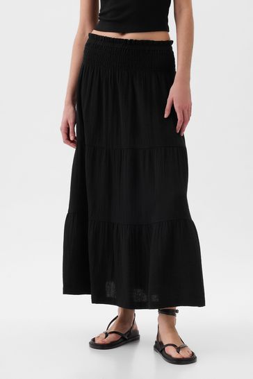 Gap black midi skirt discount