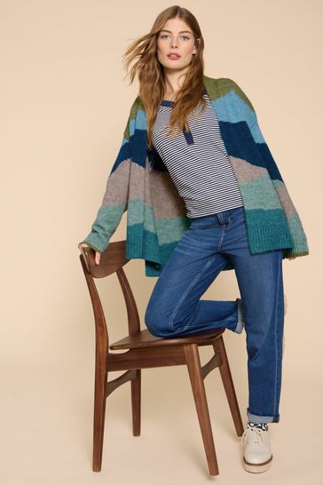 Green and white best sale cardigan