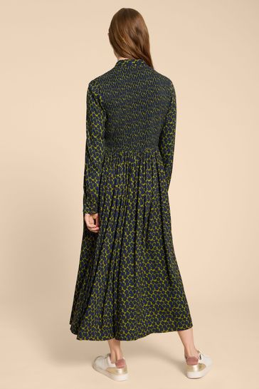 White Stuff Green Valeria Midi Shirt Dress