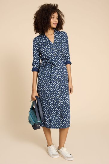 White Stuff Blue Jersey Annie Shirt Dress