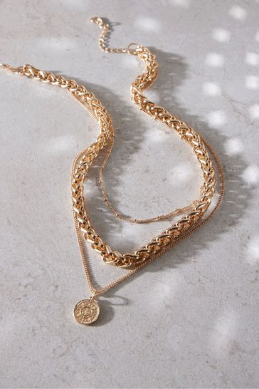 Buy Mint Velvet Gold Tone Layered Necklace from Next Denmark