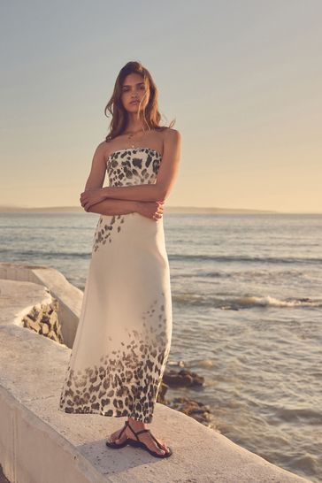 Animal print bandeau dress new arrivals