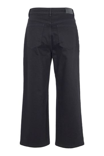 Buy Mint Velvet Black Crop Wide Jeans from Next Luxembourg