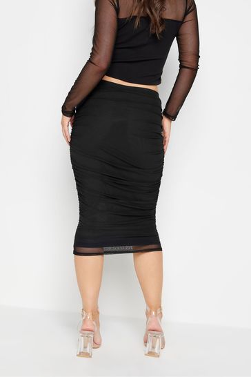 Mesh ruched skirt top