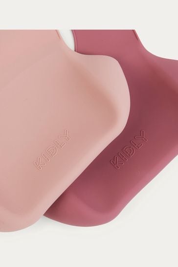 KIDLY Pink Silicone Bib 2 Pack