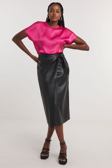 Simply Be Pink Satin Boxy Top