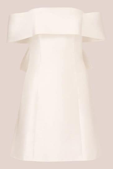 Buy Adrianna Papell Mikado Bow Short White Dress from Next Kuwait