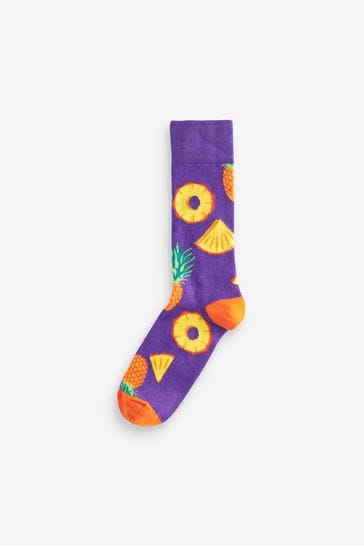 Purple and Orange Scratch, Premium Athletic Casual Socks