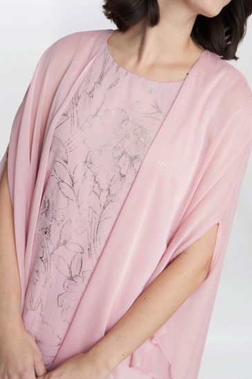 Buy Gina Bacconi Pink Foil Floral Dress And Chiffon Cape from Next