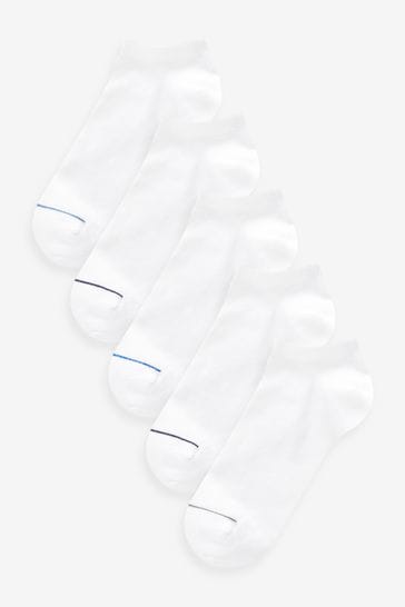 White 5 Pack Signature Modal Trainer Socks