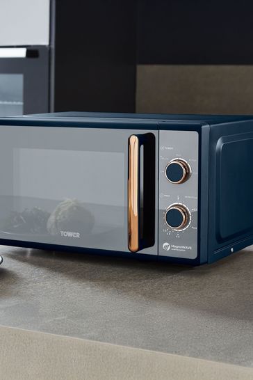 Tower shop blue microwave