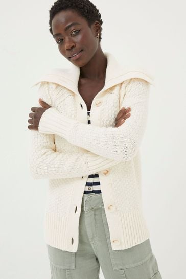 Fat face cream cardigan deals