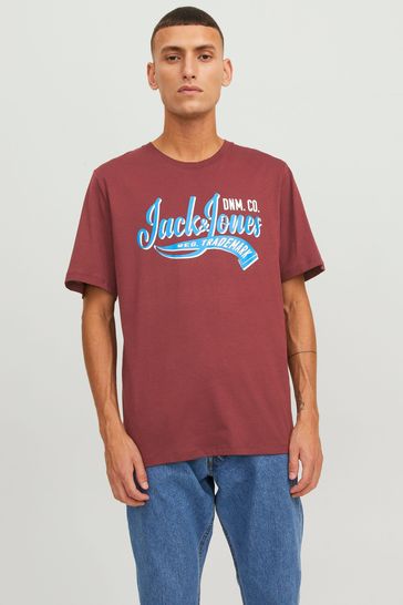 JACK & JONES Red Short Sleeve Logo T-Shirt