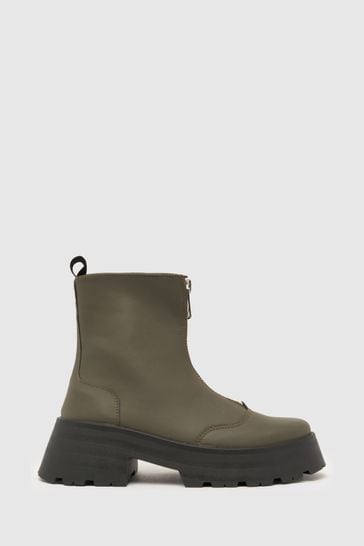 Schuh Arnold Chunky Zip Front Boots