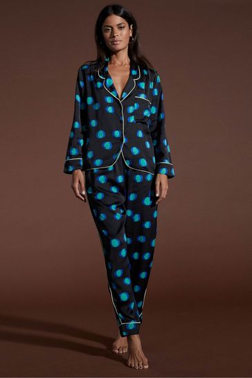 Dancing Leopard Cosmos Satin Long Leg Pyjama Set