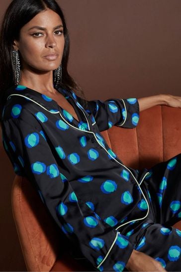 Buy Dancing Leopard Cosmos Satin Long Leg Pyjama Set from Next USA