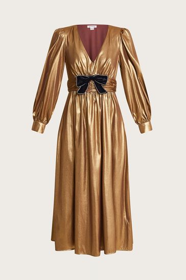 Buy Monsoon Gold Gracie Bow Midi Dress from Next Hungary