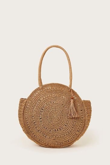 Buy Monsoon Natural Round Metallic Raffia Bag from Next Luxembourg