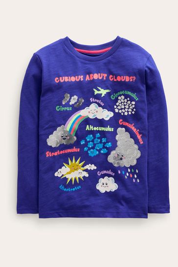 Boden Blue Printed Educational Cloud T-Shirt