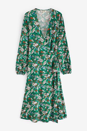 Boden green shop wrap dress
