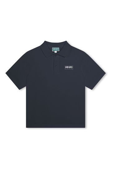 KENZO KIDS Blue Short Sleeve Logo Polo Shirt